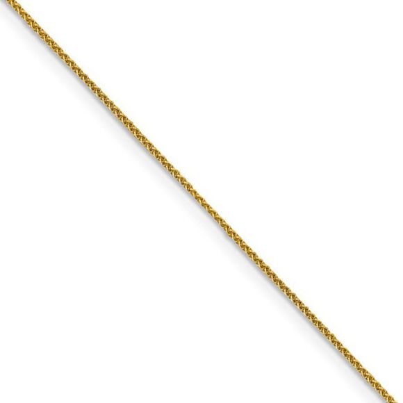 1mm 18k Yellow Gold Diamond Cut Spiga Chain Necklace, 16 Inch - Picture 1 of 8